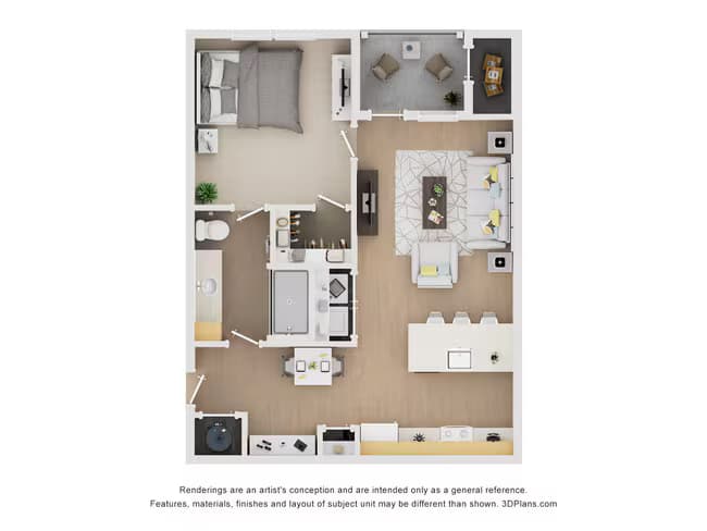 1 Bedroom 1 Bathroom 4318 floor plan