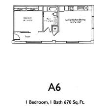 1 Bedroom 4205 floor plan