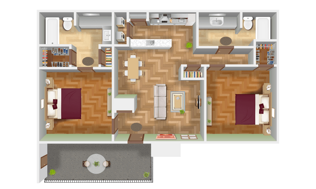2x2 Deluxe 209 floor plan