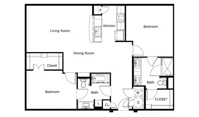 Unit 3-1539 1-1423 floor plan