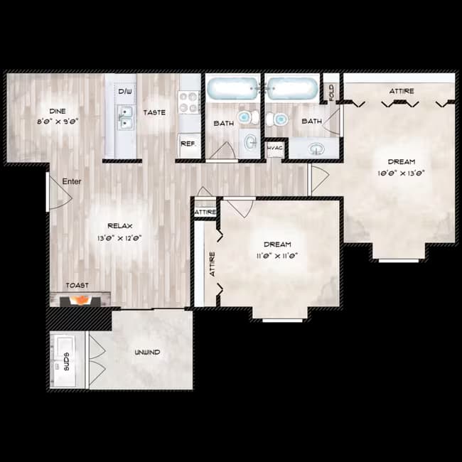 Unit 1106 608 floor plan
