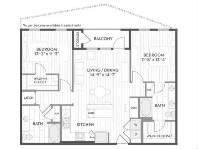 Unit North-N632 North-N707 floor plan