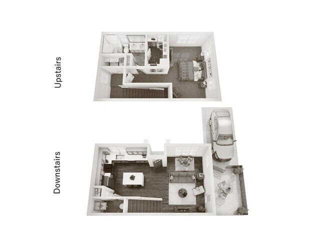 One Bedroom Cottage with Private Driveway Parking 4303 floor plan
