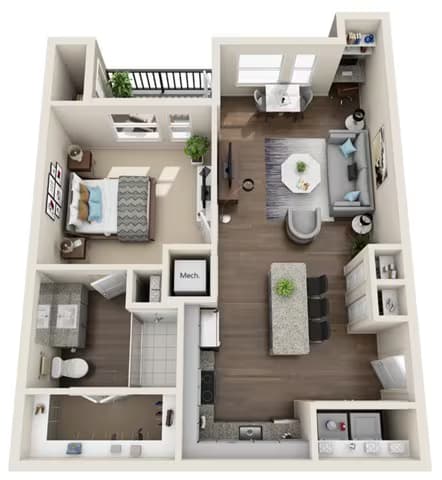 The Rainey 1-1205 floor plan
