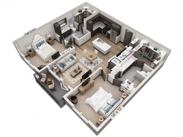 San Antonio 1081SF 1226 floor plan