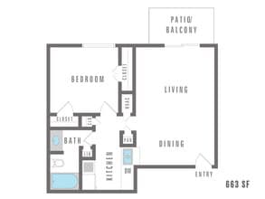 1 Bedroom 1 Bath 901 Silver Sands 8-804 floor plan