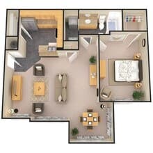 1 Bed 1 Bath w/ Flex Space 0412 floor plan