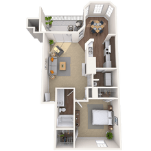 Traditional 1x1 846-875 SF 712 floor plan