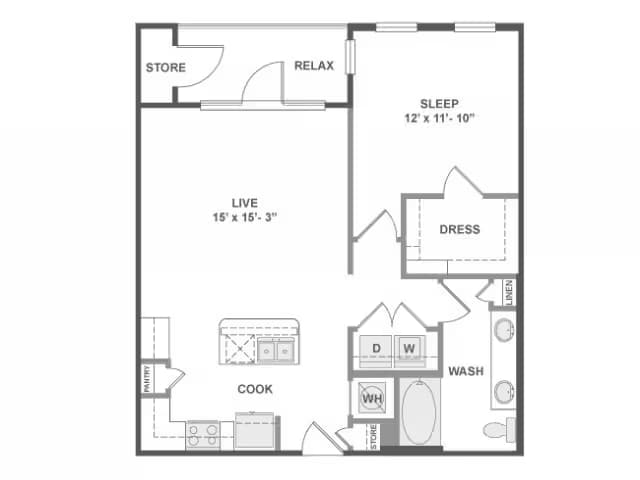 A3c 2B-333 floor plan