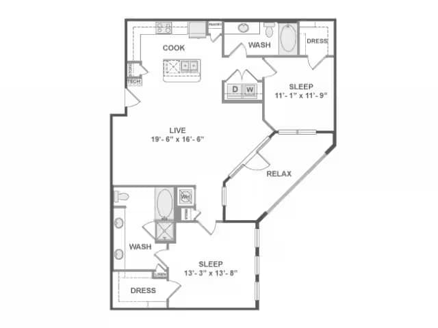 C6 2B-130 floor plan