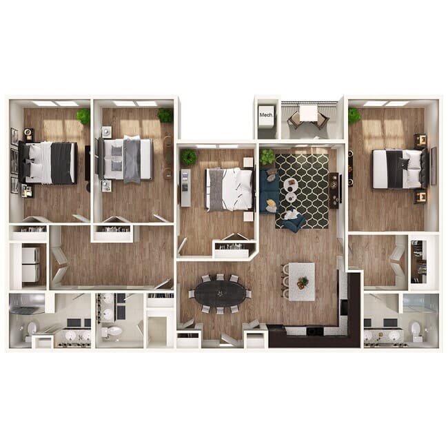 4 Bedroom 1203 floor plan