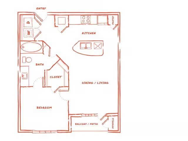 Unit 1-1221 4-4225 floor plan