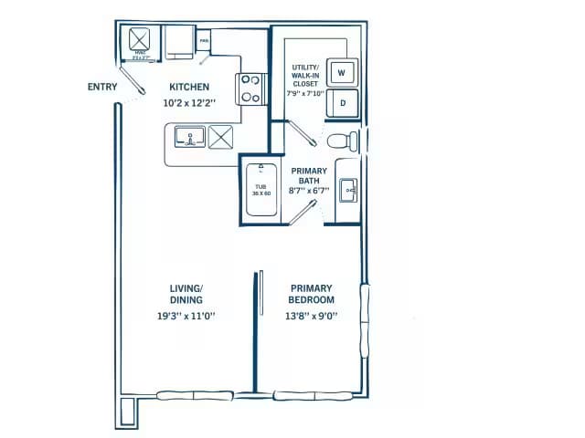E1D 1-1100 floor plan