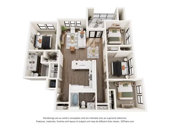 D1 - 4 bed 3102 floor plan