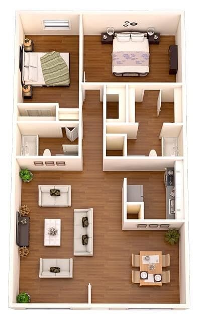 2 Bedroom 2 Bath 6945 Interstate 10 F-156 floor plan
