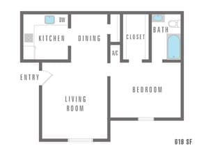 1 Bedroom 1 Bath 4700 Stringfellow 9-910 floor plan