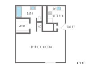 Studio 4700 Stringfellow 1-113 floor plan