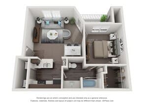 1 Bedroom 1 Bath 643 1111 floor plan