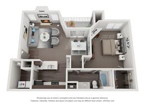 1 Bedroom 1 Bath 772 1133 floor plan