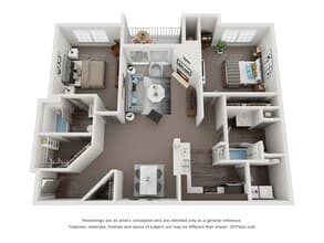 2 Bedroom 2 Bath 1015 floor plan