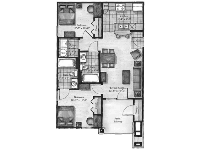 Unit Attached Bath Renovated Attached Bath Renovated floor plan