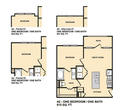 A2 - 1 Bedroom 4302 floor plan