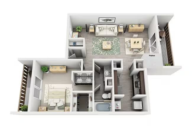 Unit R-1803 R-1605 floor plan