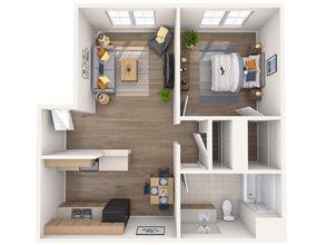 1A 1x1 WE-113A floor plan