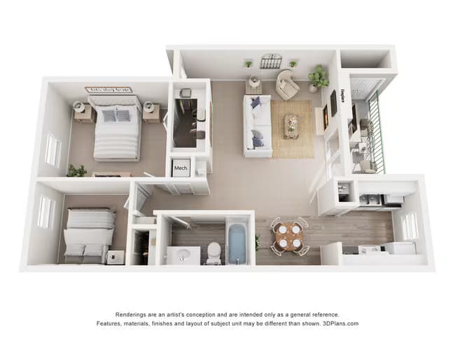 2 Bedroom 802 floor plan