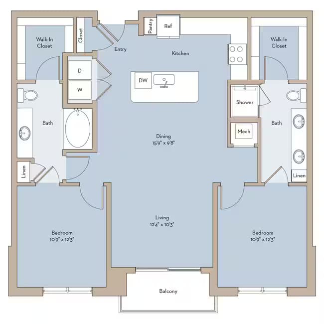 Unit Marlowe-632 Marlowe-631 floor plan