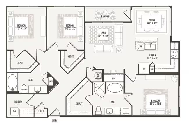 Unit 4302 1230 floor plan