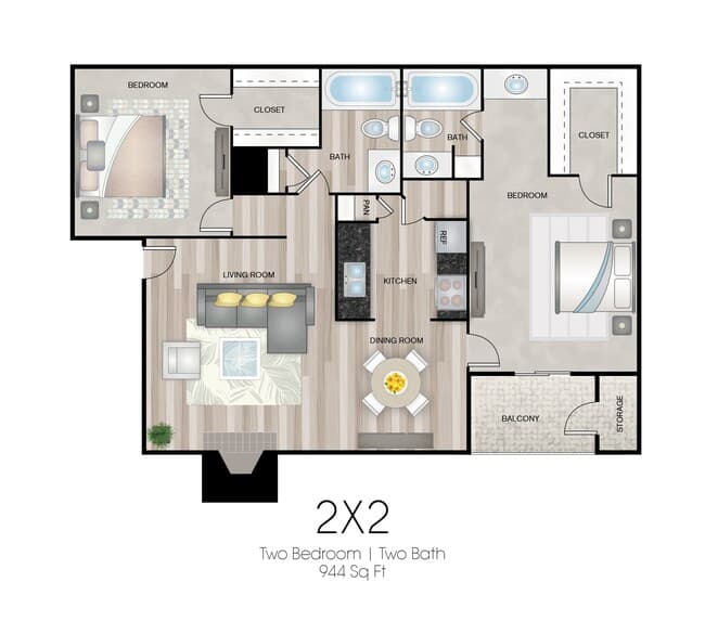 2-2B-Rockmoor 3Bldg 0311R floor plan