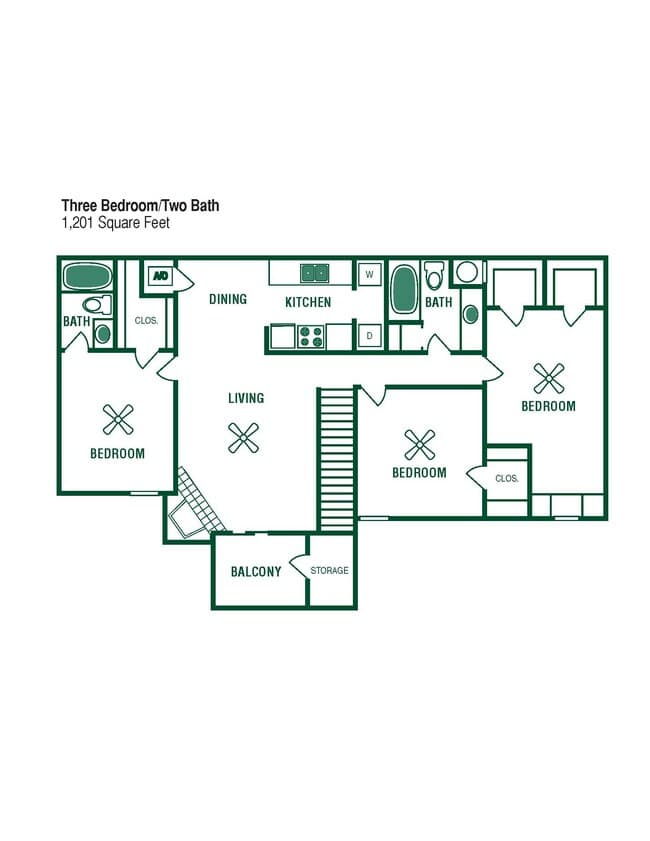 3-2DP D622A floor plan