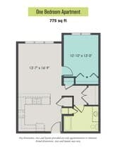 1 Bedroom floor plan