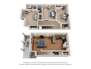 3 Bedroom 3.5 Bath 3102 floor plan