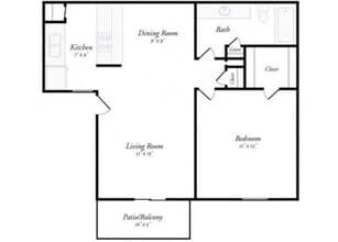 1 Bed/1 Bath 207 floor plan