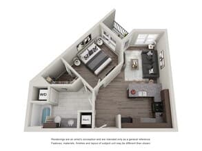 1 Bedroom 469 floor plan