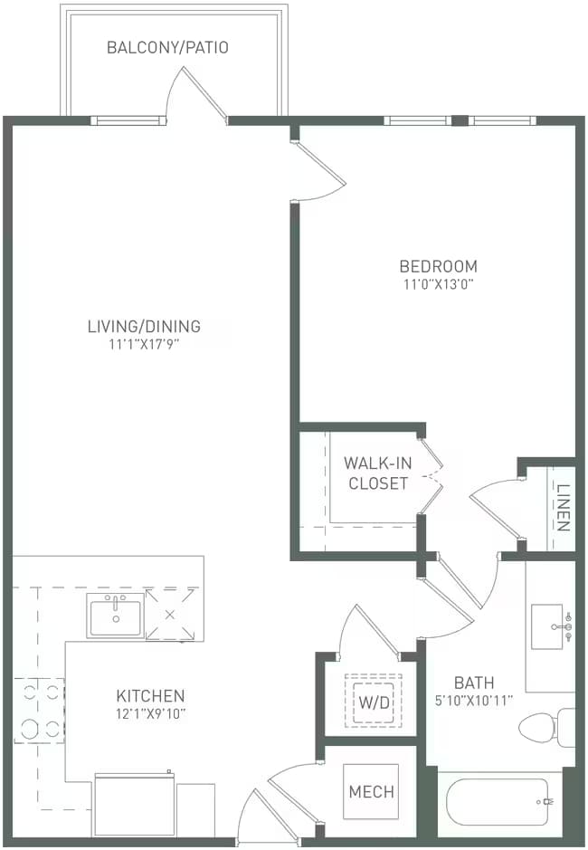 Unit 6203 1342 floor plan