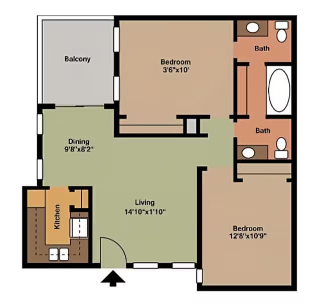 Unit 4102 1306 floor plan