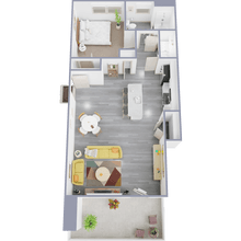 1 Bedroom 1 Bathroom 47-103 floor plan
