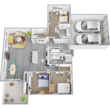 3 Bedroom 2 Bathroom 22-104 floor plan