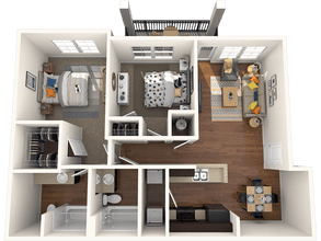 Two Bedroom 1052 Sqft 925 floor plan