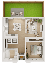 1BR/1BA - A1 904 floor plan