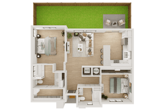 2BR/2BA - B1 905 floor plan