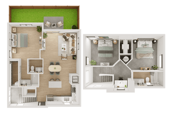3BR/2BA - C1 520 floor plan