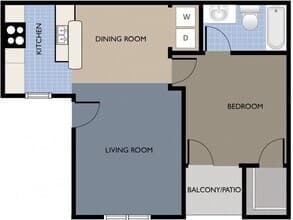 One Bedroom 12-1218 floor plan