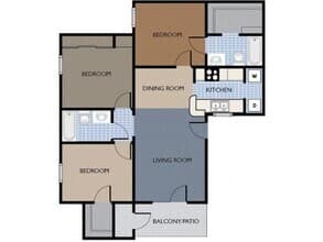 Three Bedroom 03-0321 floor plan