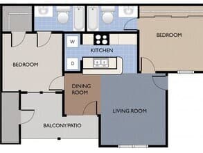 Two Bedroom 10-1026 floor plan