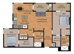 2BX 01202 floor plan