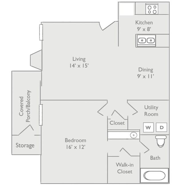 1-1 Classic 909 floor plan